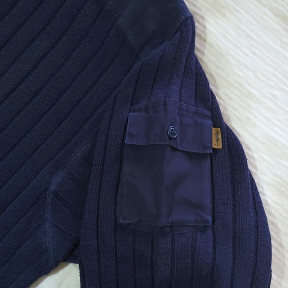 Vintage Eddie Bauer Legend Field Sweater 100% Cotton Knit Navy Blue Men XL - Picture 4 of 8